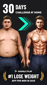 Lose Weight App for Men بغیر جِم، وزن کم کریں اور خود کو فِٹ بنائیں 3